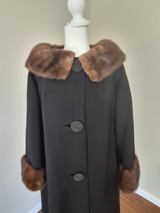 No Brand, See Photo Jackets & Blazers - 1961 Classic Black Long Wool Overcoat, Lined, Excellent Condition